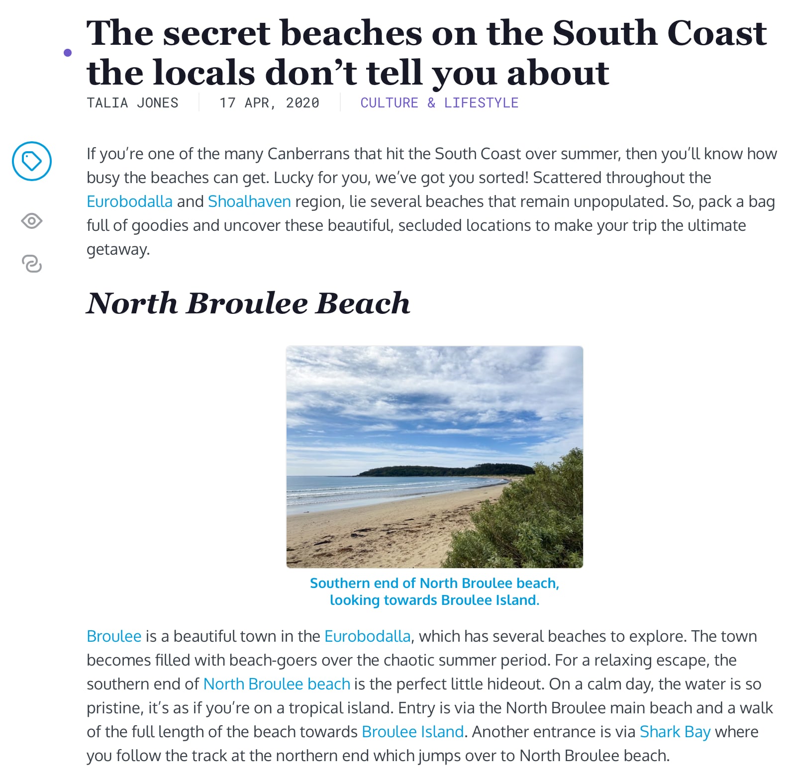 Screenshot of 'The secret beaches on the South Coast the locals don’t tell you about'