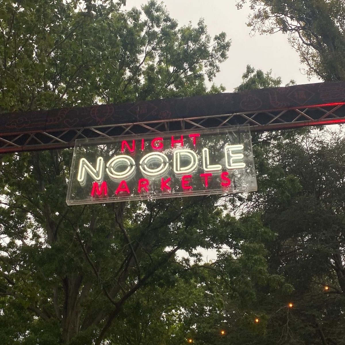 The entrance sign to the Night Noodle Markets in Canberra.