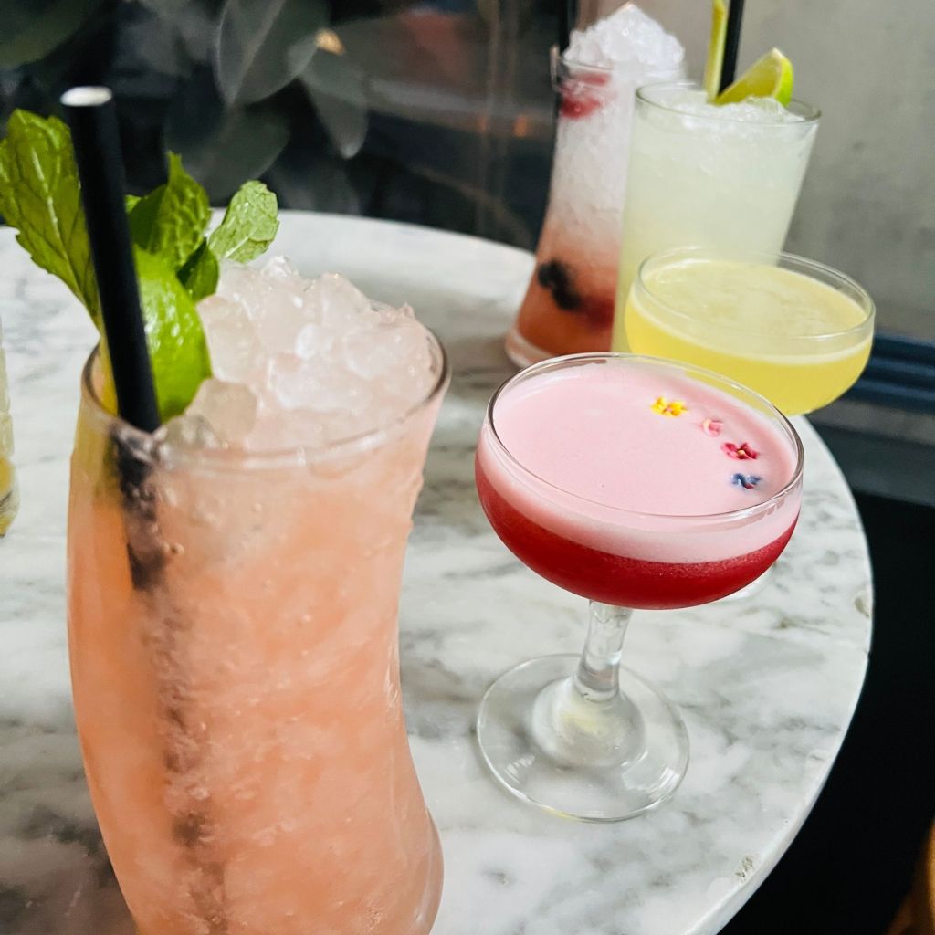 Cocktails in a row