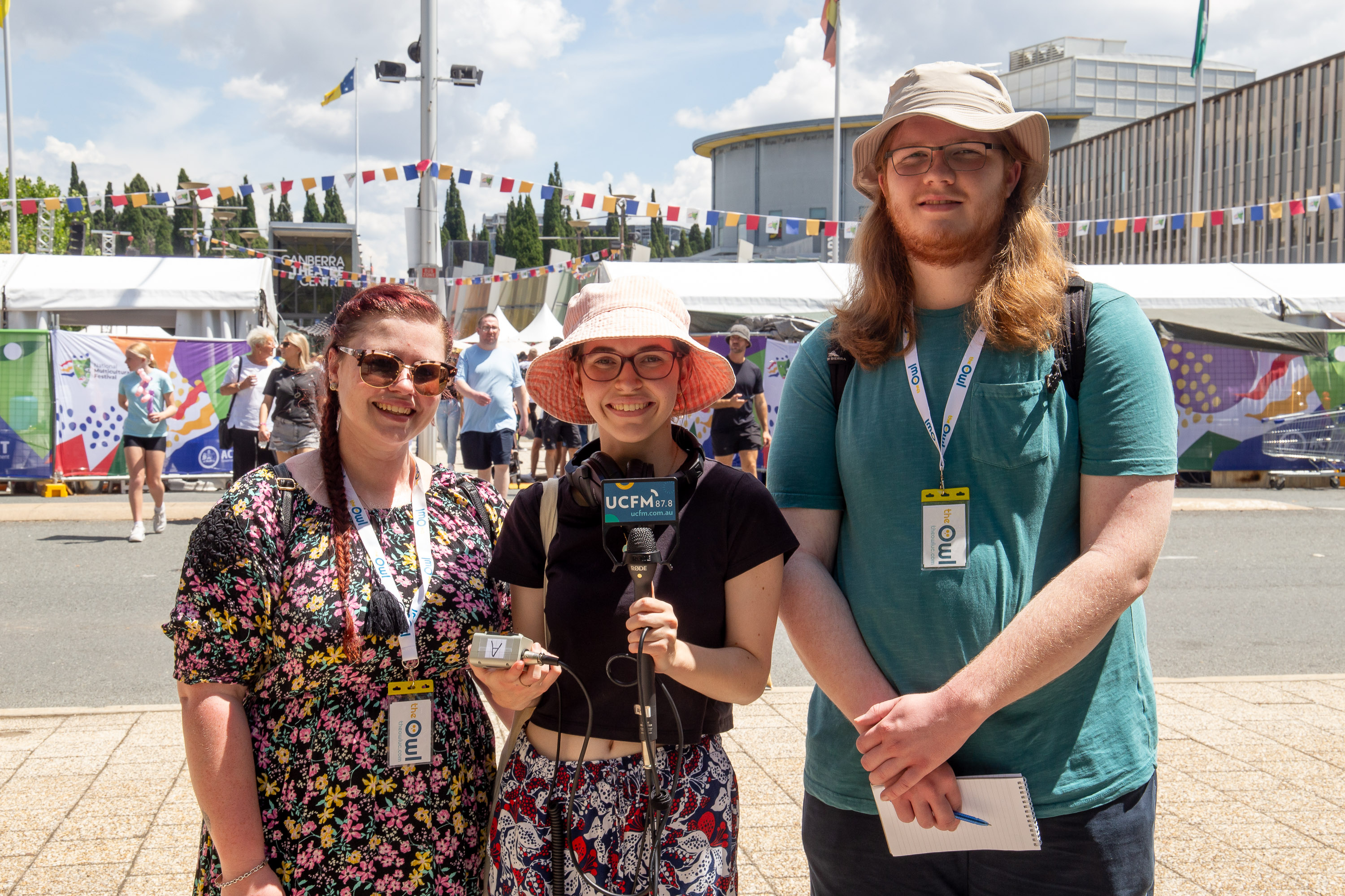 Lila, Tia and Ben posing at the National Multicultural Festival