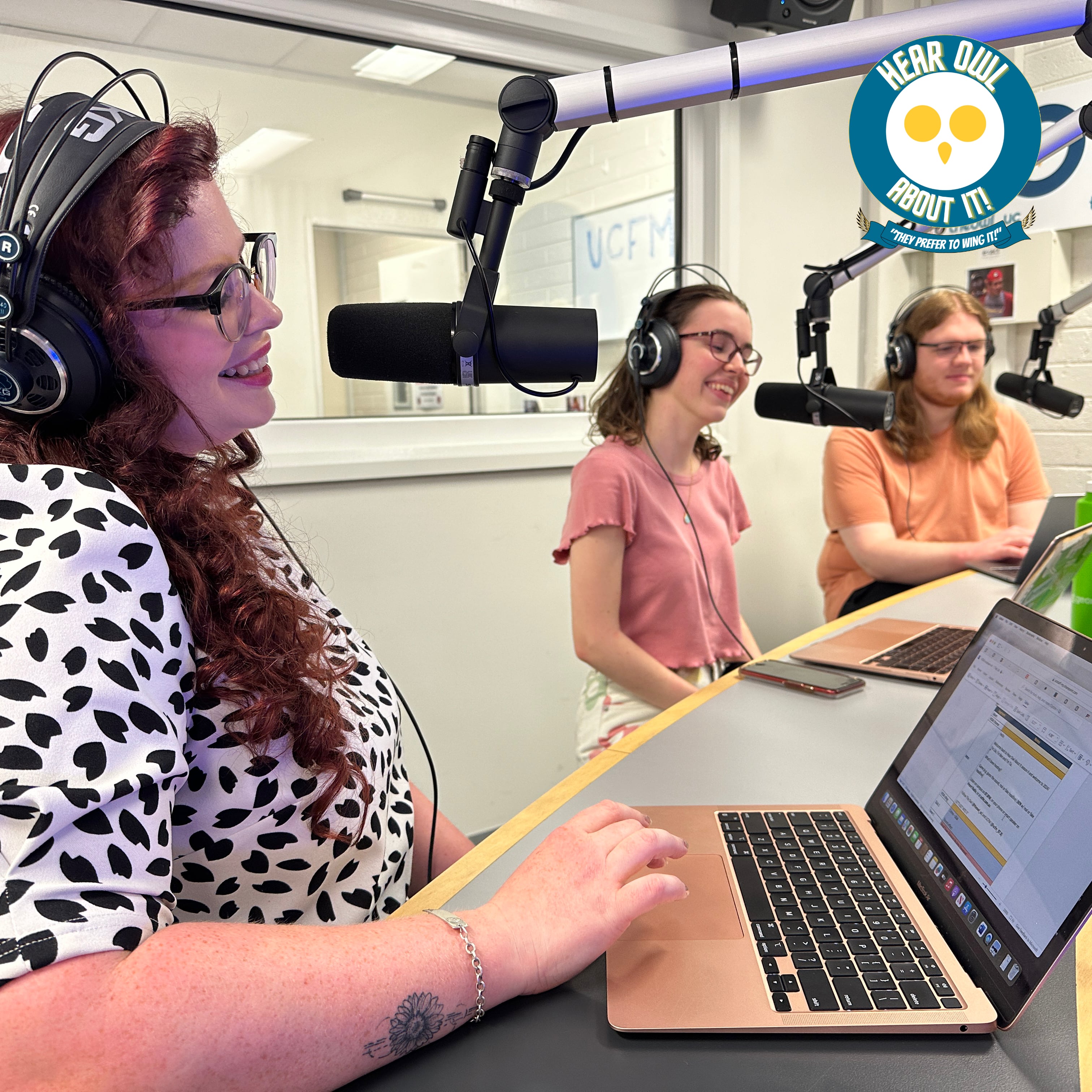 Lila, Tia and Ben in the UCFM studio