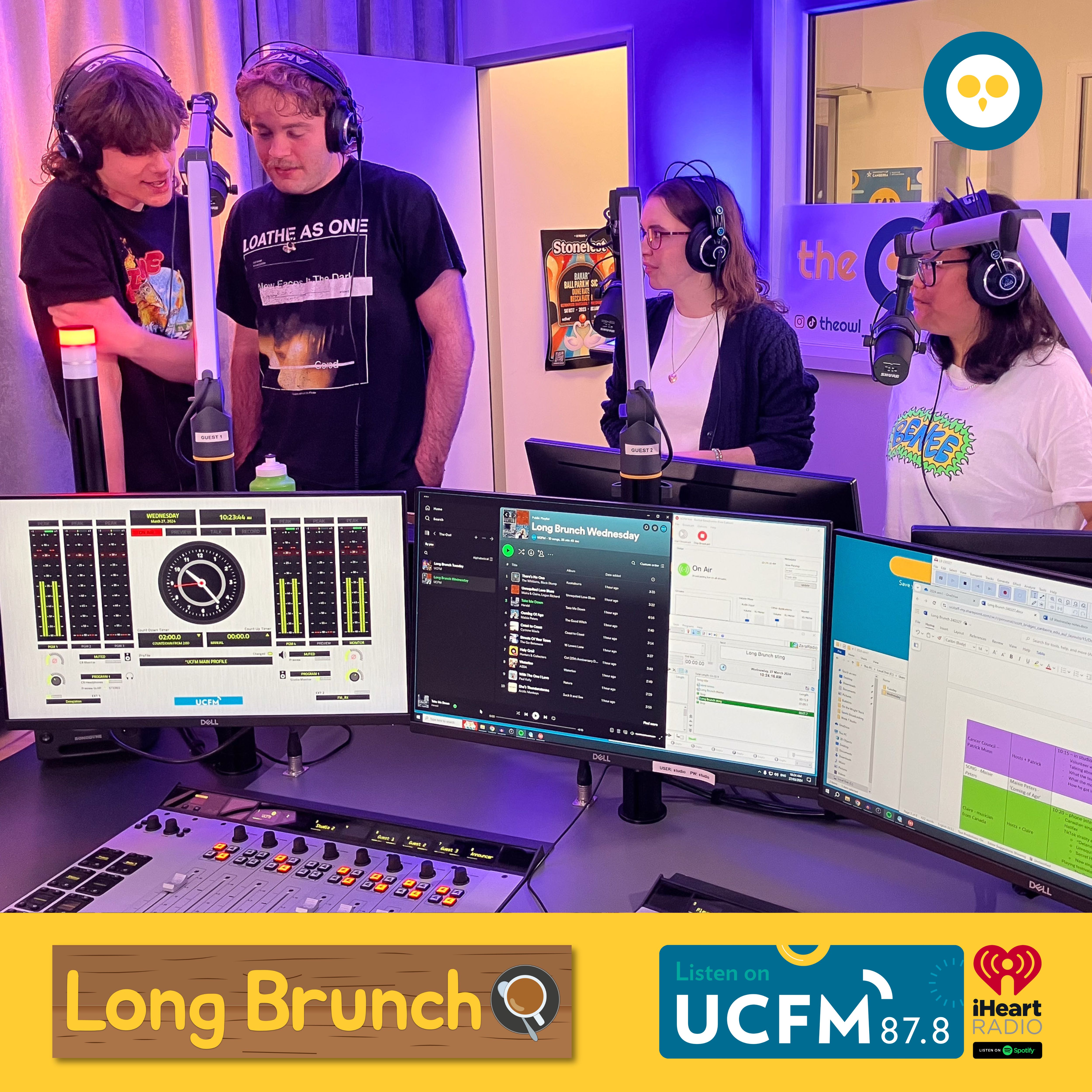 Tia and AJ interviewing Herald in the UCFM studio