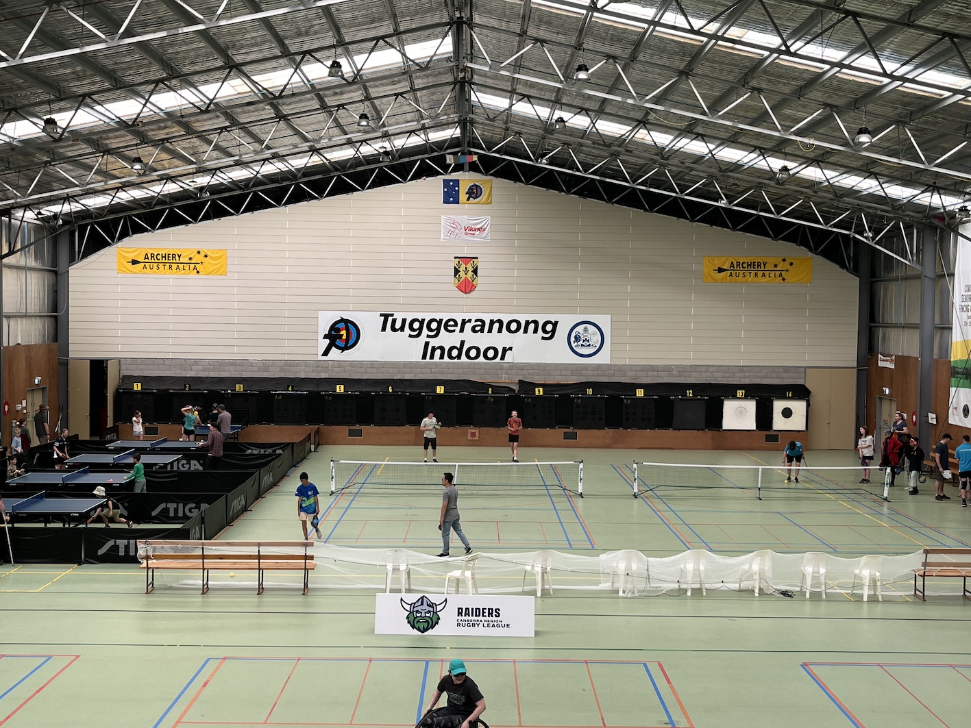 The indoor section of the Invictus Games event including wheelchair rugby, ping pong and pickleball