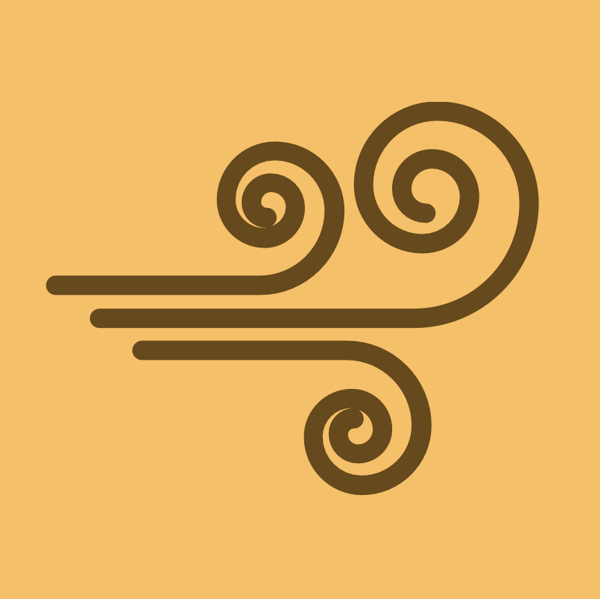 Cartoon orange air spirals