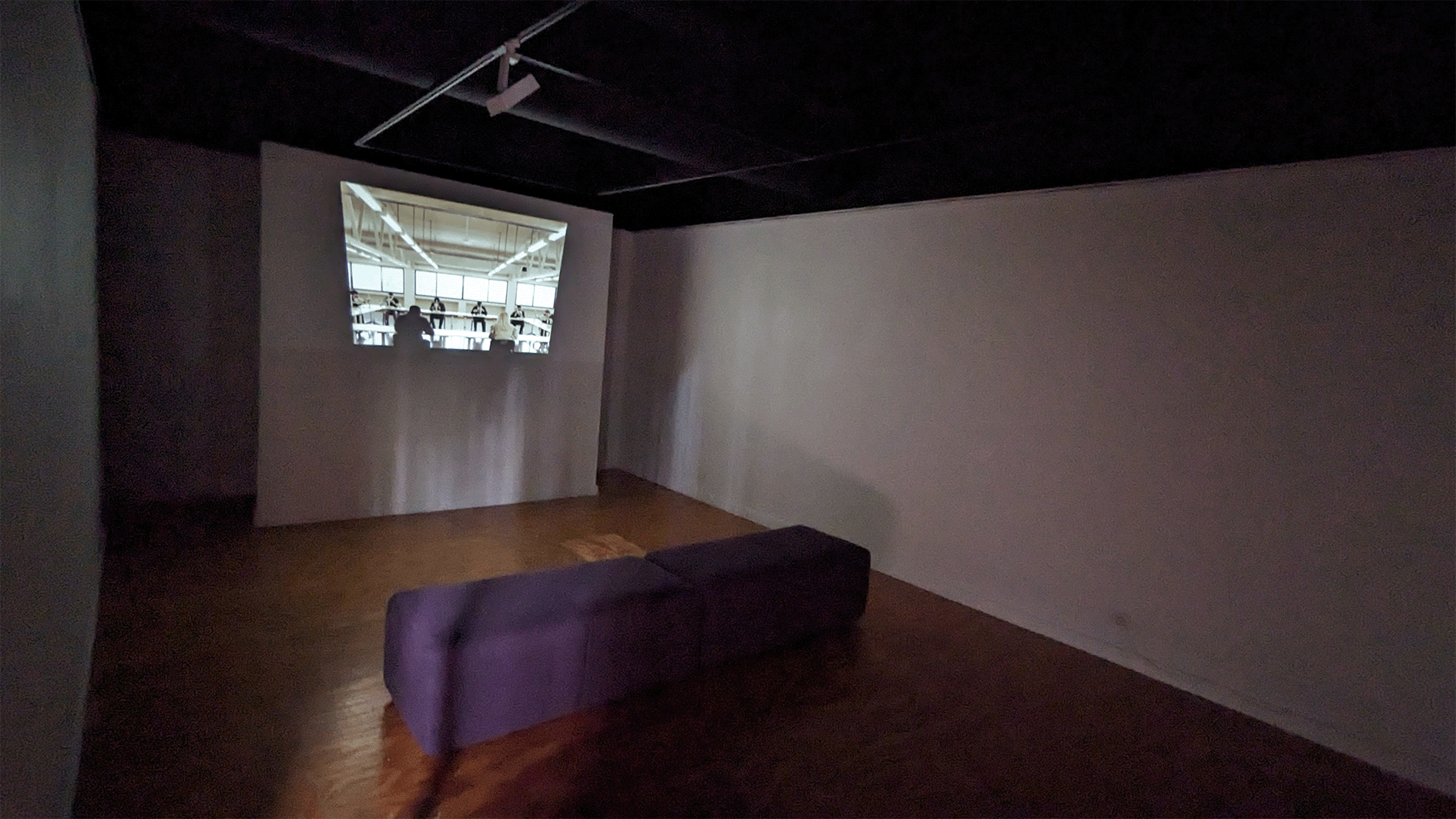 An image of the m16 Artspace showcasing the student film CAPTCHA