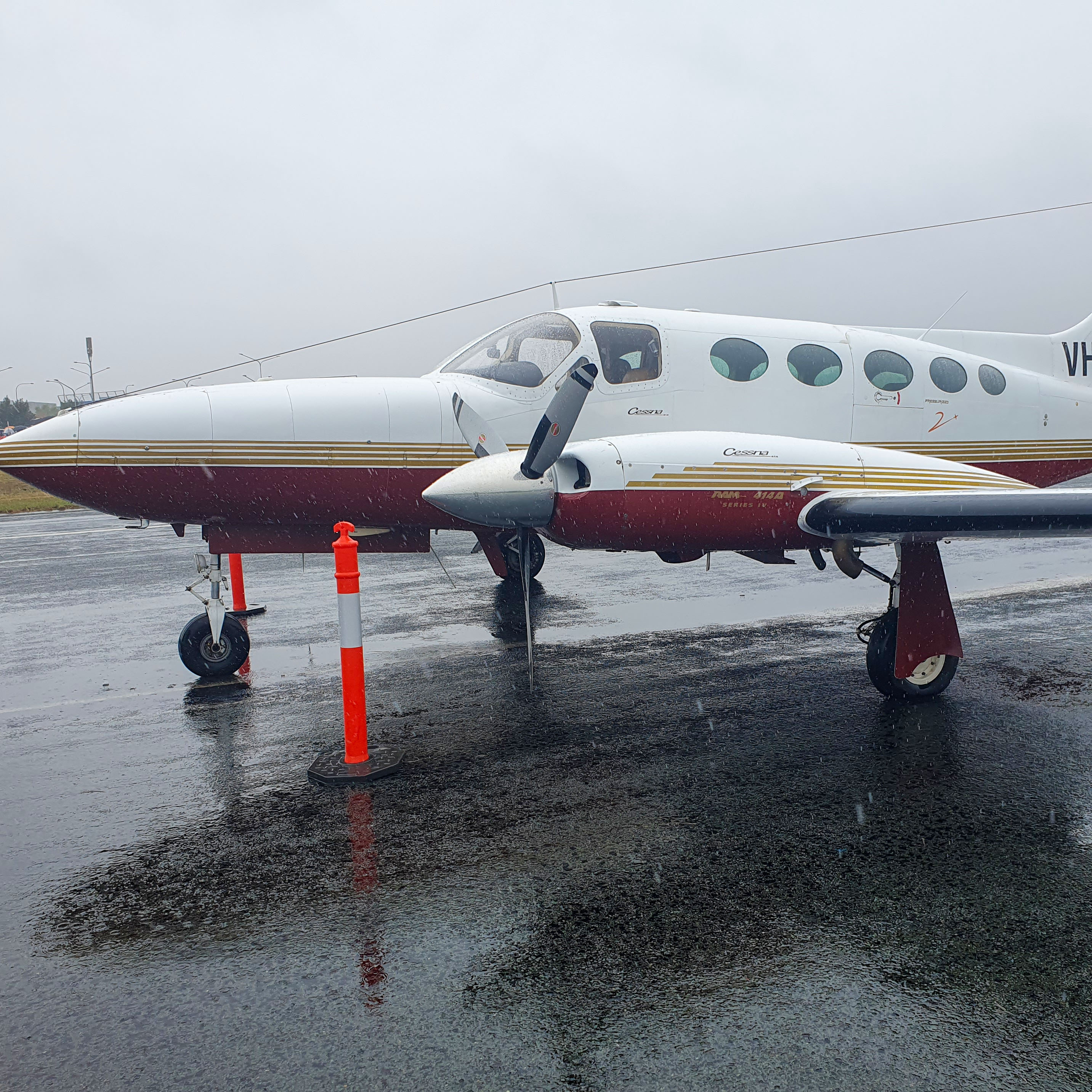 Small Cessna aircraft on the airstrip.