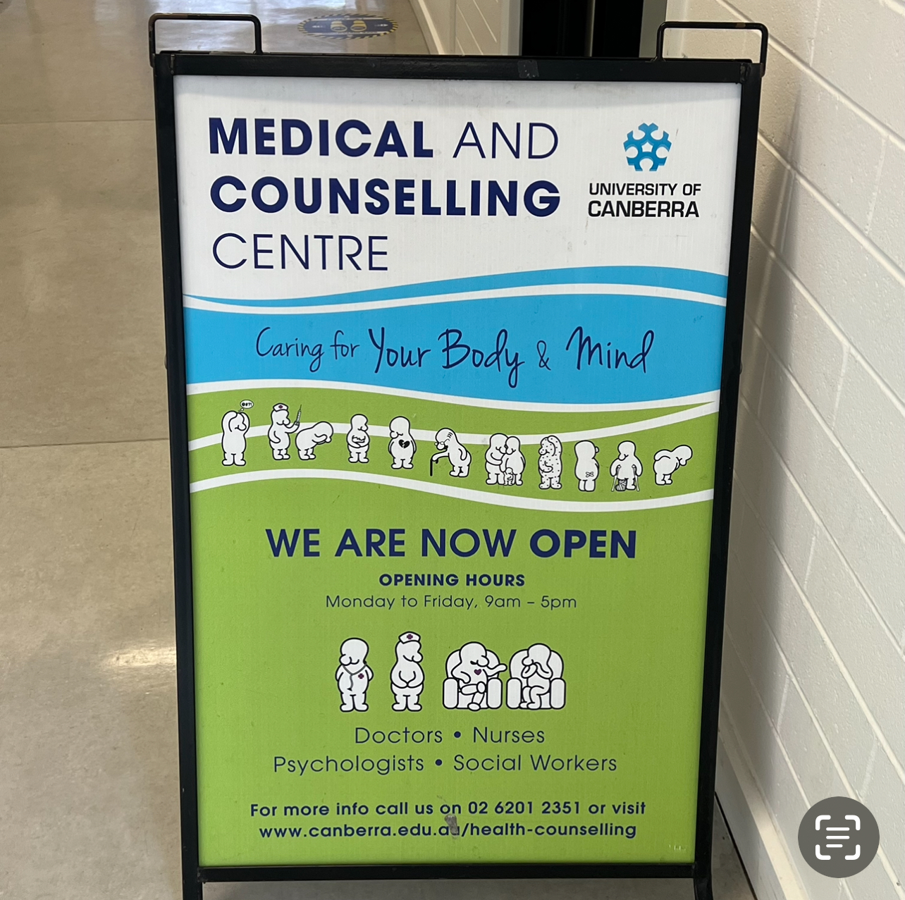 sign board of Medical and Counselling centre UC