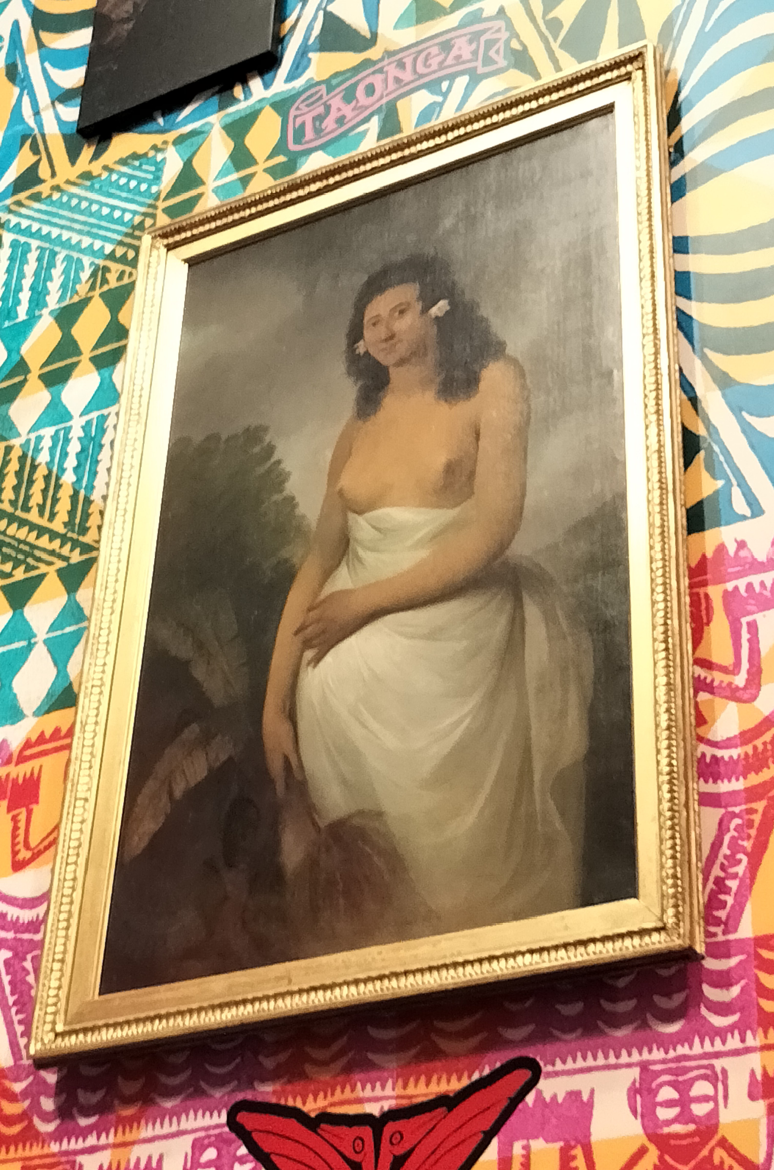 James Webber's Portrait of Poedua, a Pacifica Princess hanging on wall, 