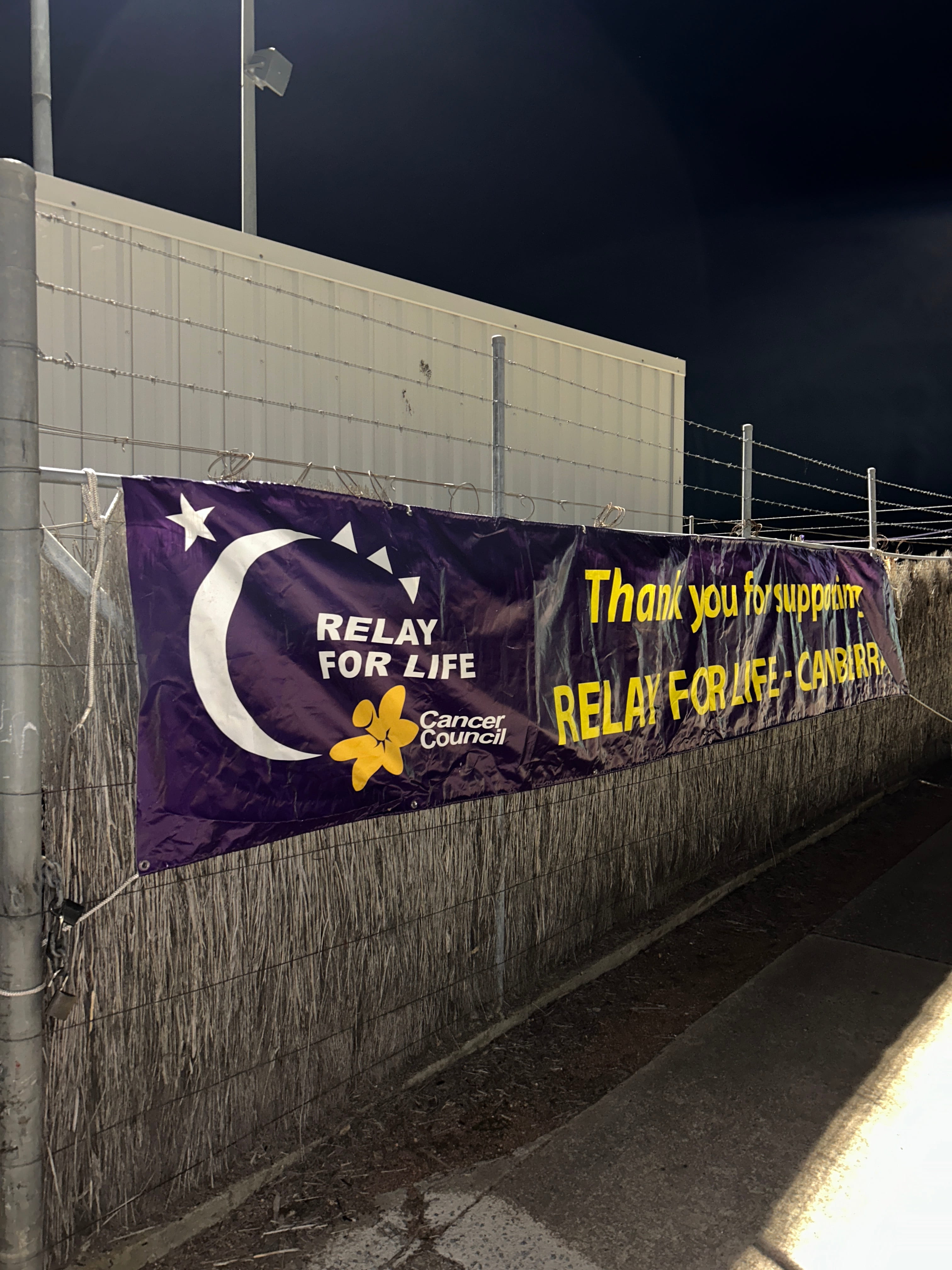 Relay for Life banner.