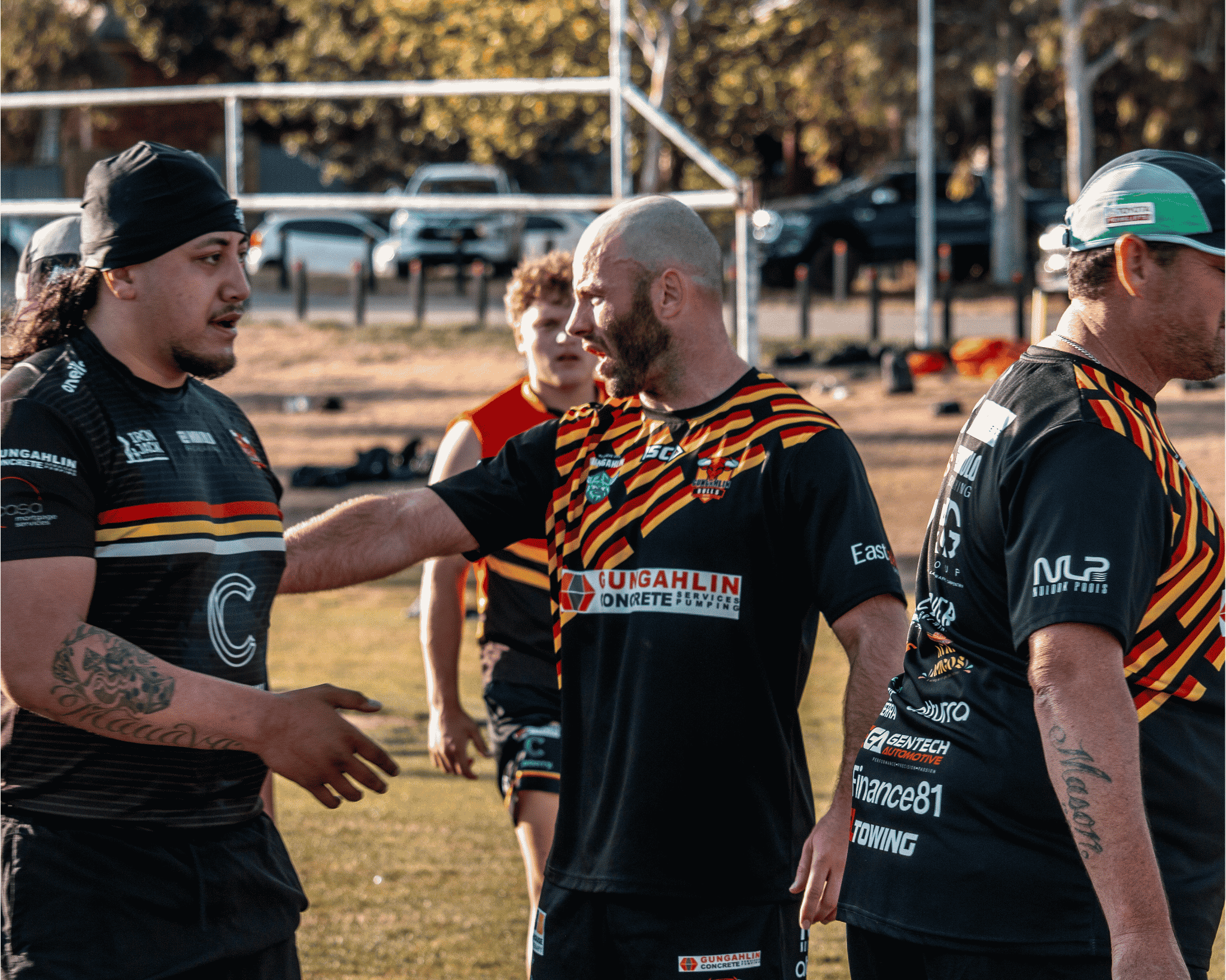Matt Frawley delivering instructions at training.