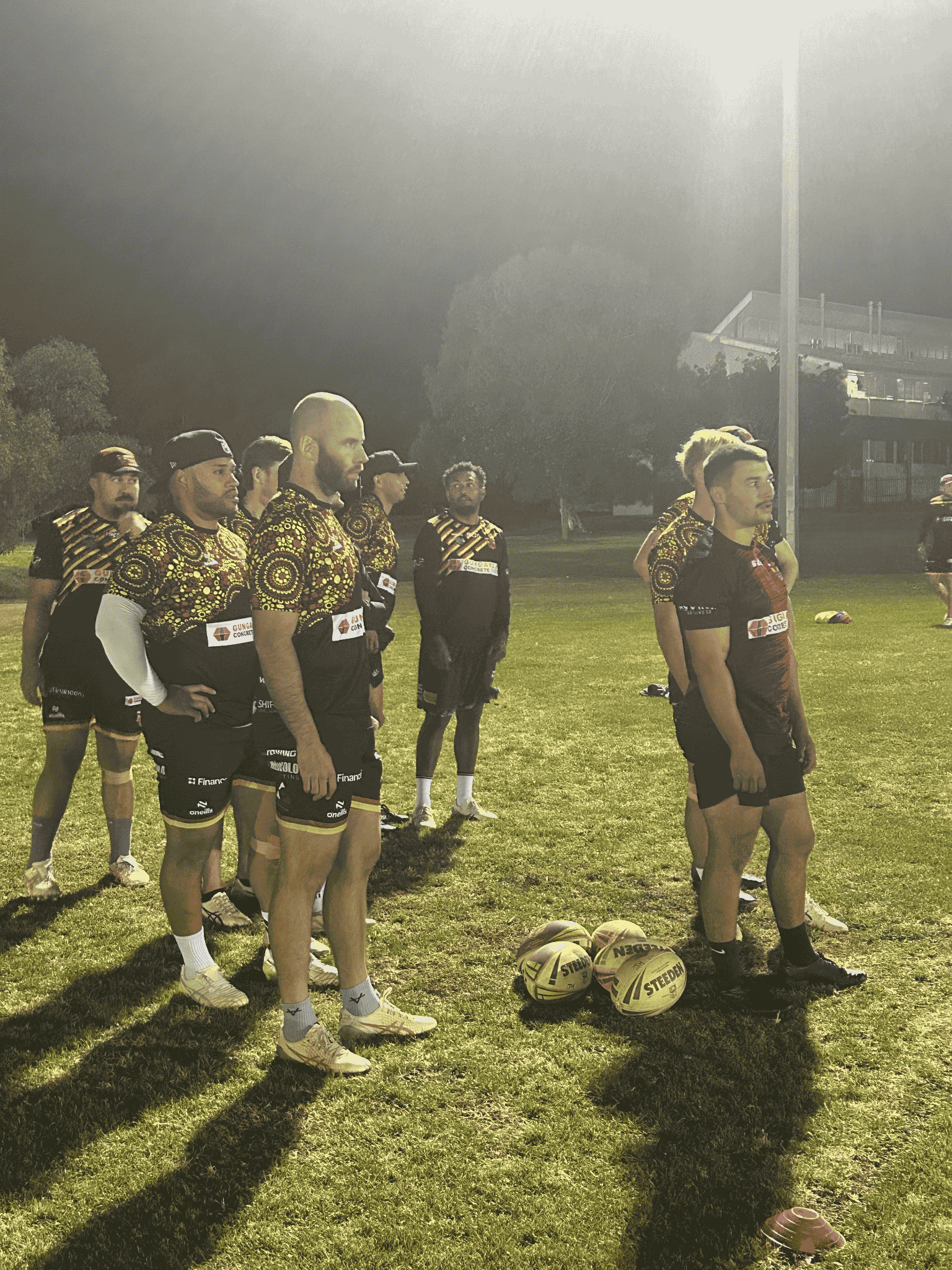 Matt Frawley amongst team mates at Gungahlin Bulls training 