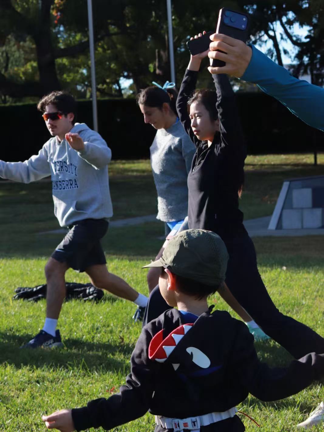 The ANU CTCC Running Group warmed up.