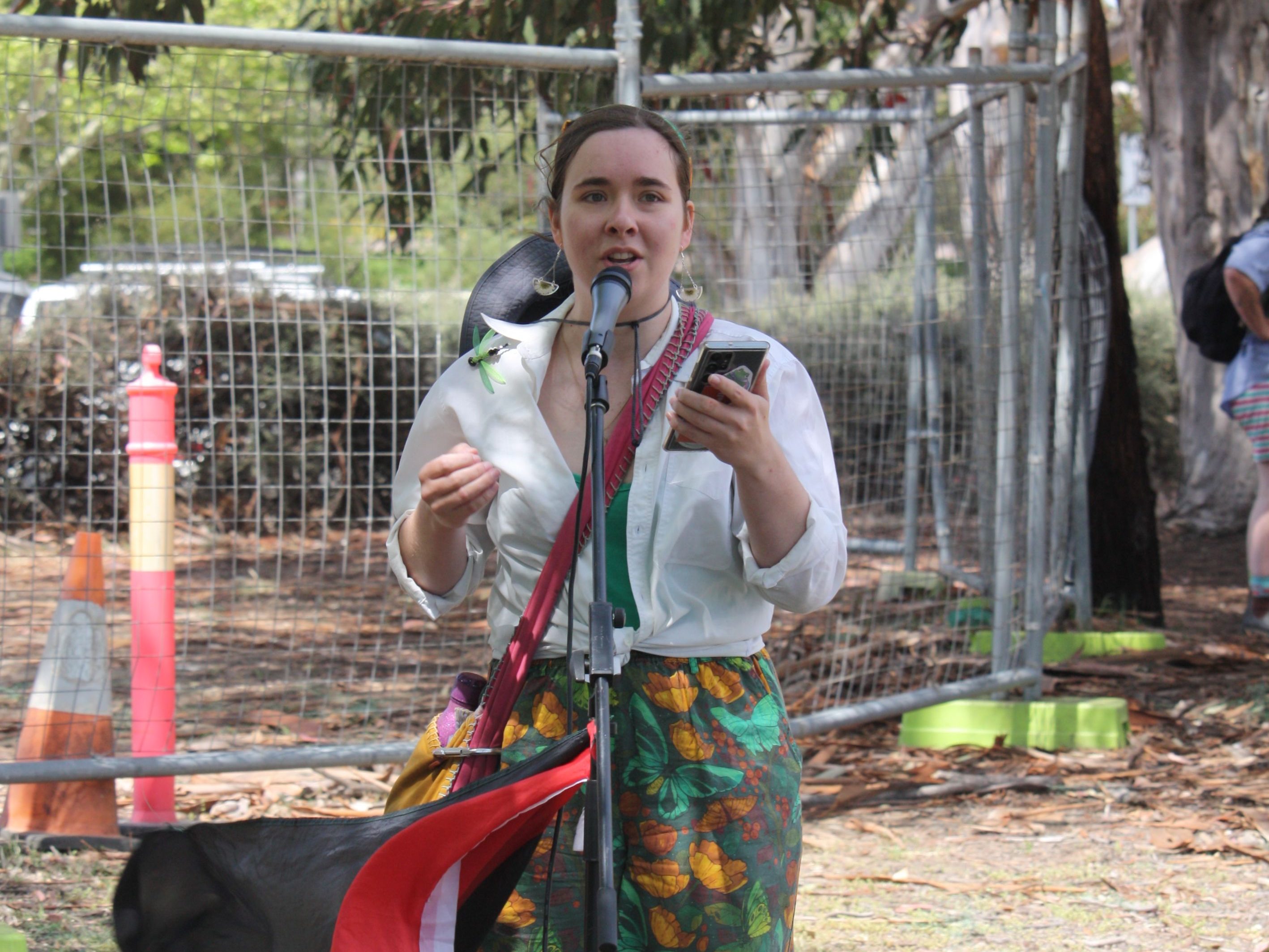 Politician Laura Nuttall speaking at a Rally in October 2025.